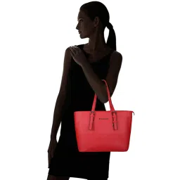 Giordano Interim Red Solid Medium Tote Handbag image 2