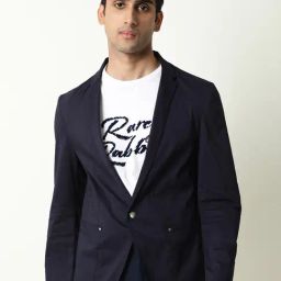 Rare Rabbit Navy Regular Fit Solid Jacket-picture-19