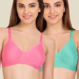 Tweens Pink & Turquoise Non Padded Bra (Pack Of 2)-image-46