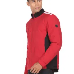 Arrow Sport Red & Black Regular Fit Colour Block Jacket image 3