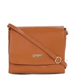Fastrack Caramel Brown Multi Pocket Sling Bag For Women image 1