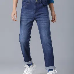 Under Fourteen Only Kids Navy Cotton Printed Jeans image 1