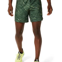 Asics Serpentine Green Regular Fit Printed Sports Shorts image 1