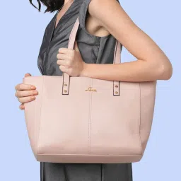 Lavie Betstitch Pink Synthetic Solid Tote Handbag image 1