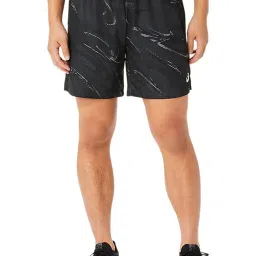 Asics Graphite Grey Regular Fit Printed Sports Shorts image 1
