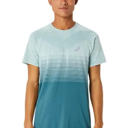 Asics Ocean Haze & Foggy Teal Regular Fit Colour Block Sports T-Shirt image 1