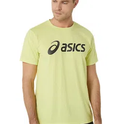 Asics Glow Yellow Cotton Regular Fit Printed Sports T-Shirt image 1