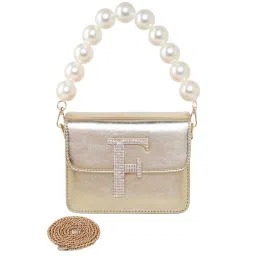 Esbeda Golden Solid Small Sling Handbag image 1