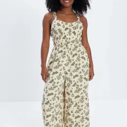American Eagle Outfitters Beige & Green Printed Jumpsuit image 1