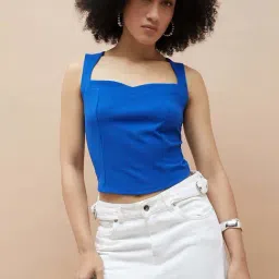 Ginger By Lifestyle Mid Blue Regular Fit Top-picture-39