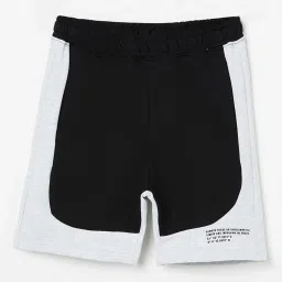 Fame Forever by Lifestyle Kids Black & Grey Cotton Color Block Shorts image 1