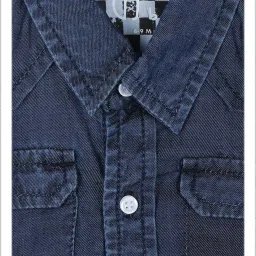 Gini & Jony Kids Blue Solid Shirt image 3