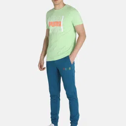 Puma Teal Cotton Joggers image 5