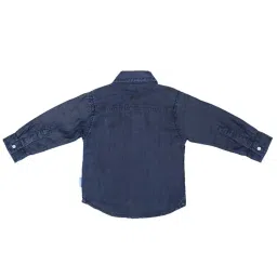 Gini & Jony Kids Blue Solid Shirt image 2