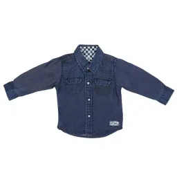 Gini & Jony Kids Blue Solid Shirt image 1