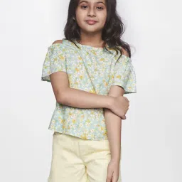 AND girl Mint Floral Print Top image 1