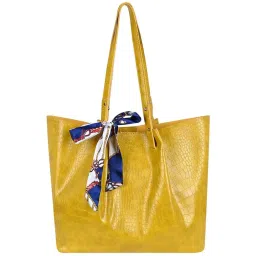 Bagsy Malone Yellow Textured Medium Tote Handbag image 1