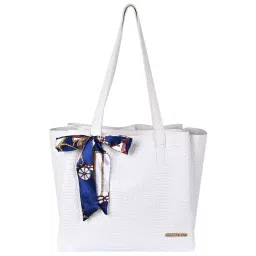 Bagsy Malone White Textured Medium Tote Handbag image 1