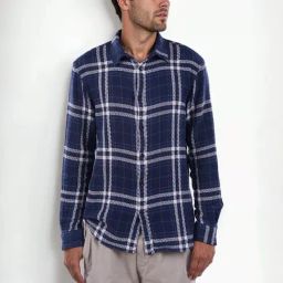 celio Celio* Navy Regular Fit Checks Shirt-picture-9