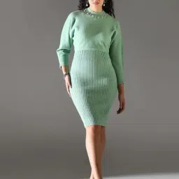 showoffff Showoff Green Acrylic Regular FitDress-picture-30