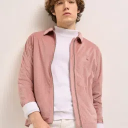The Bear House Pink Polyester Regular Fit Textured Casual Jacket-picture-26
