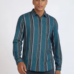 Lee Blue Slim Fit Striped Shirt image 1