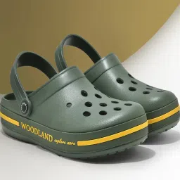 Woodland Men's Olive Back Strap Clogs image 1