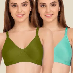 Tweens Olive & Turquoise Non Padded Bra (Pack Of 2)-image-9