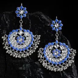 Karatcart Silver Blue Earrings for Women-image-29