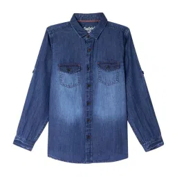 Cantabil Kids Blue Cotton Regular Fit Full Sleeves Shirt image 1