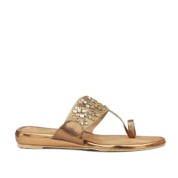Inc.5 Women's Antique Gold Toe Ring Sandals image 1