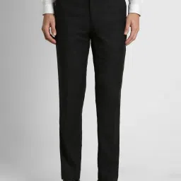 Peter England Black Slim Fit Trousers image 1