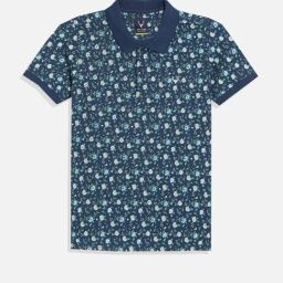 Allen Solly Junior Boys Navy Printed Polo T-Shirt-picture-27