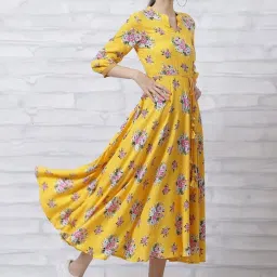 Rangriti Yellow Printed Maxi Dress image 4