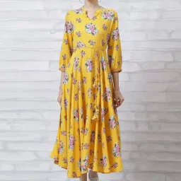 Rangriti Yellow Printed Maxi Dress image 5