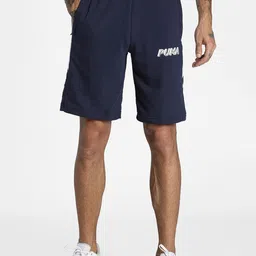 Puma Men Navy Blue  Printed Sports Shorts with e-Dry Technology-image-56