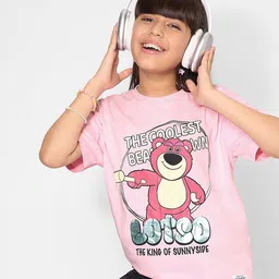 Pantaloons Junior Girls Pink Printed Round Neck Cotton T-shirt-picture-15