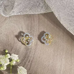 P.N.Gadgil Jewellers 14KT Yellow Gold and Diamond Stud Earring for Women-image-83