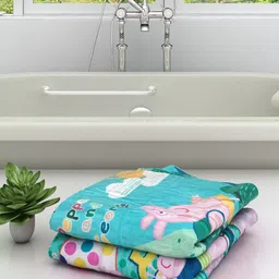 Athom Trendz Set Of 2 Peppa Pig Kids Printed 350 GSM Cotton Bath Towels-picture-13