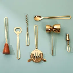 Nestroots Gold Stainless Steel Seven Symphony Elevate Your Pour With Ensemble - Set of 7-picture-40