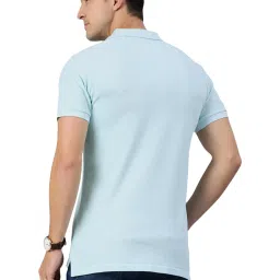 The Bear House Sky Blue Cotton Slim Fit Polo T-Shirt image 2