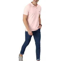 The Bear House Baby Pink Cotton Slim Fit Polo T-Shirt image 3