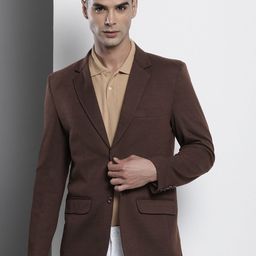 The Indian Garage Co Men Solid Single-Breasted SlimFit Blazer-picture-23