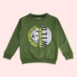 Pantaloons Baby Kids Olive Printed Full Sleeves Sweatshirt-image-42