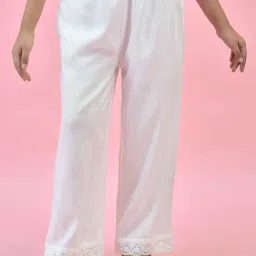 Juniper Girls White Solid Plazzos-image-4