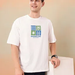 Mast & Harbour Graphic Printed Pure Cotton T-shirt-picture-47