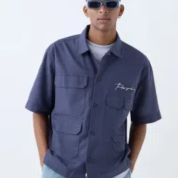 Nuon by Westside Navy Relaxed-Fit Cotton Shirt-image-12