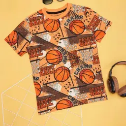 Pantaloons Junior Kids Orange Cotton Printed T-Shirt-picture-33