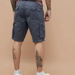Fame Forever Dusty Blue Cotton Regular Fit Shorts image 2