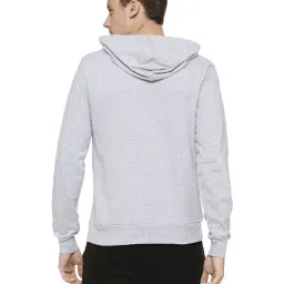 Campus Sutra Grey Printed Full Sleeves Hooded Sweatshirt image 2
